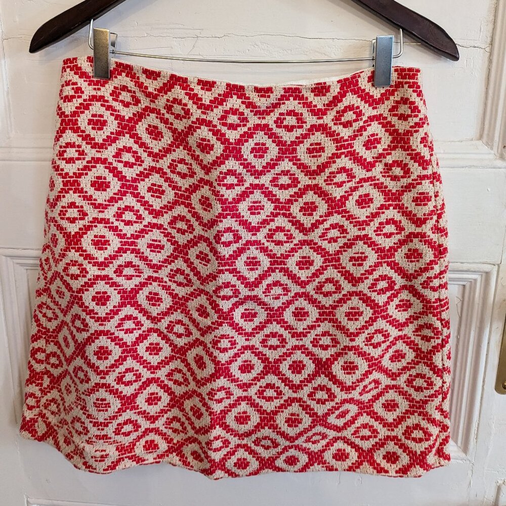 Loft cotton brocade miniskirt, lined, size 8